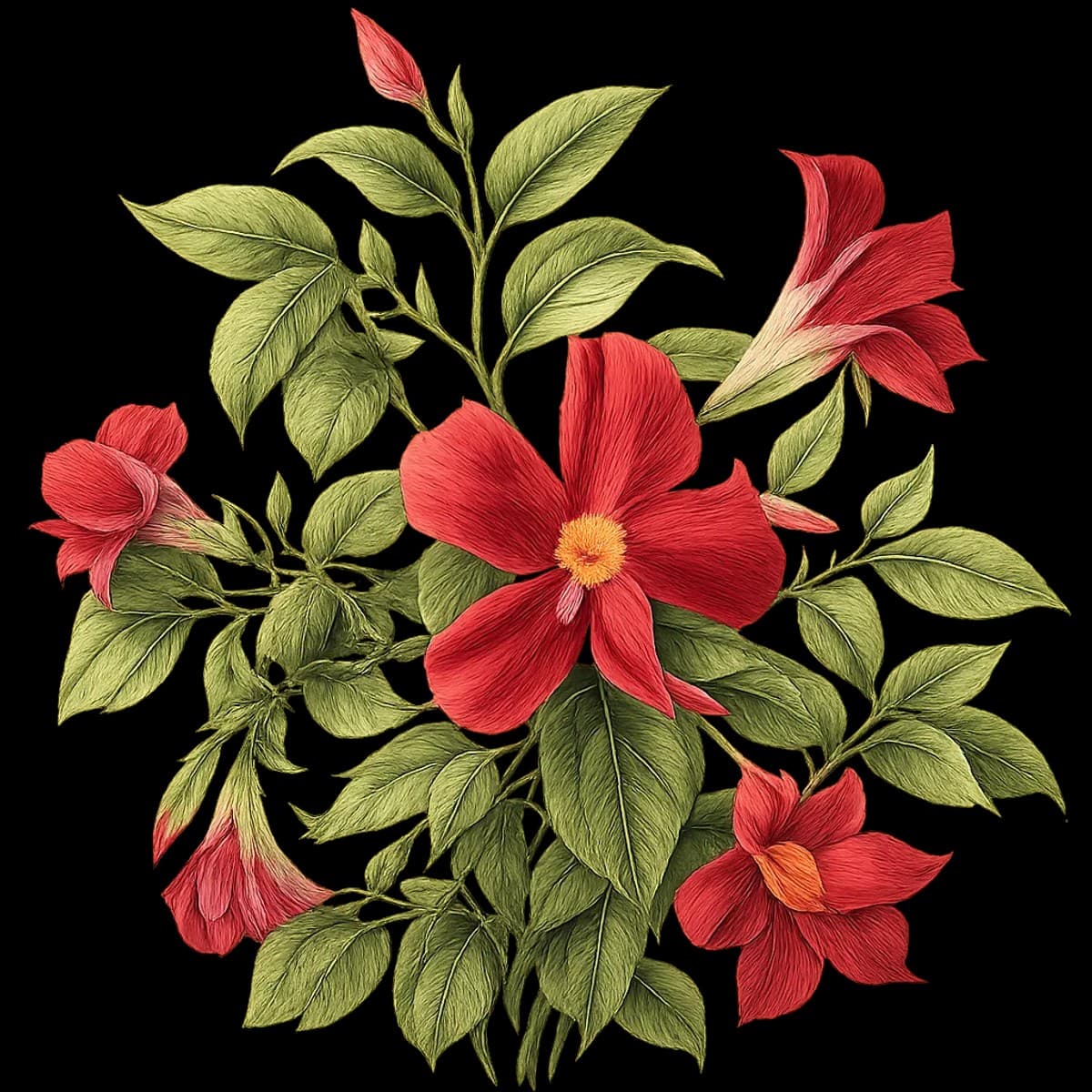 AI-generated botanical rose illustration